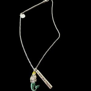 Mermaid Pendant Necklace with Silver Chain